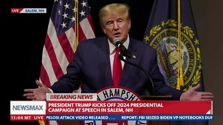 President Donald Trump Presidential Campaign Kickoff speech in Salem, N.H.