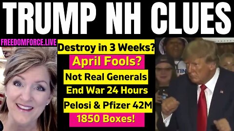 Trump Clues NH - Destroy in 3 weeks? Not real Generals? 1-29-23