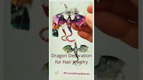 Dragon decoration for side-embellished headband centerpiece. CrystalHeadbandz.com