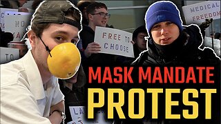 Students and faculty members protest at Wilfrid Laurier University to end mask mandate