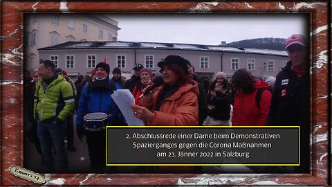 Abschlussrede einer Dame beim Spazierganges gegen die C-Maßnahmen - 23.01.2022 Salzburg