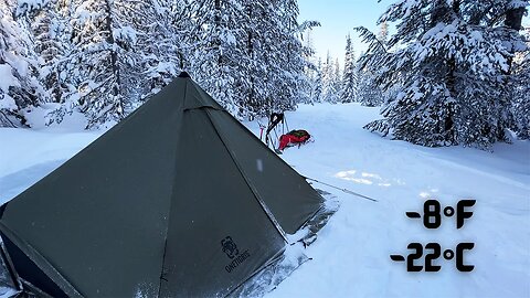 Winter Hot Tent Camping In Subzero Temperature