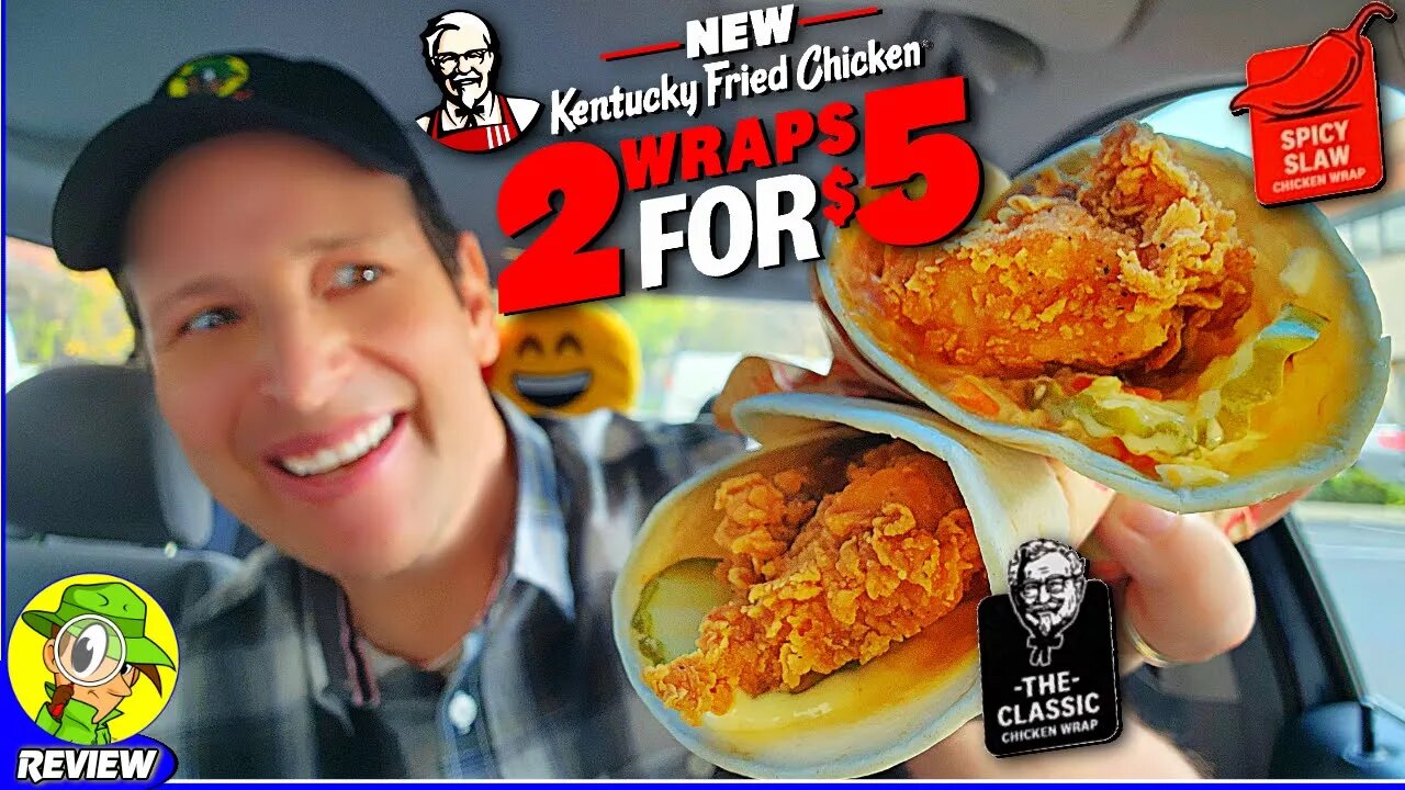 KFC® KENTUCKY FRIED CHICKEN® WRAPS Review 👴🐔🌯 Classic & Spicy Peep