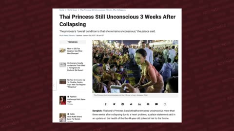 Thai Princess in a Coma Following Pfizer Jabs Could Prompt Nation to Nullify "Vaccine" Agreement