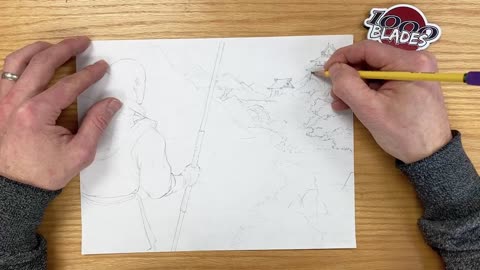 Live Drawing with Nate - penciling a 1000 Blades storyline scene featuring Yama