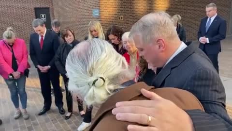 Father Mark Houck Prays After Being Found Not Guilty