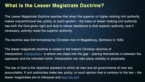 The Doctrine of The Lesser Magistrates is spreading worldwide