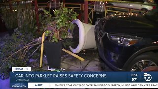 Car into parklet raises safety concerns