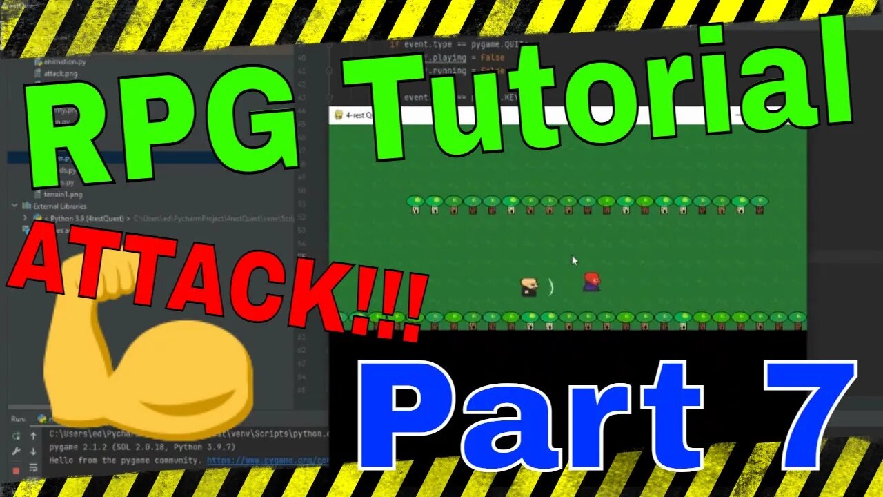 pygame-rpg-tutorial-part-7-python-2022-attack-collision-animation