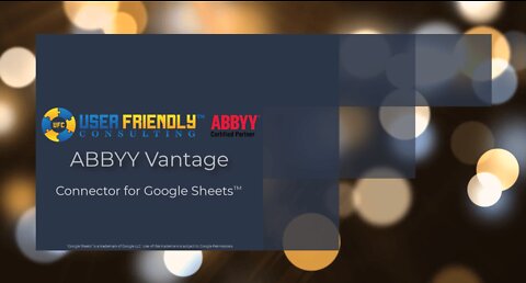ABBYY Vantage - Connector for Google Sheets™