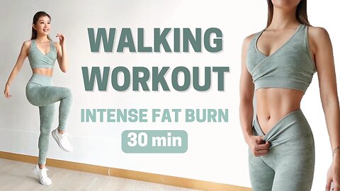 30 MIN WALKING CARDIO WORKOUT Intense Full Body Fat Burn at Home