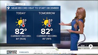 Near-record heat to start December