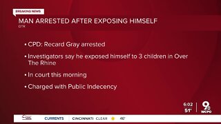Man arrested after exposing himself to children