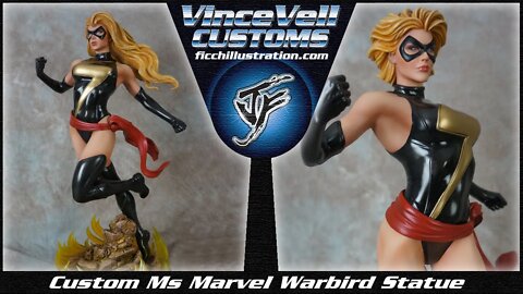 Ms Marvel Warbird Custom Sideshow Captain Marvel Statue w/swap out head