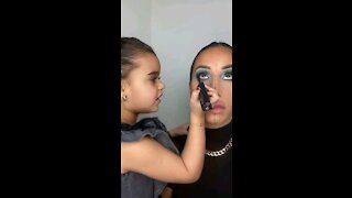 Mother and daughter makeup