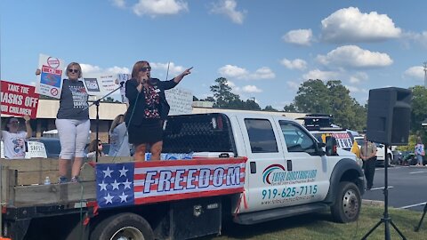 Sandy Smith at the School Board Rally in Johnston County NC