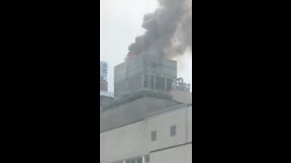 Massive building fire happening on East 66th Street in NYC