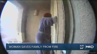 woman saves neighbors from fire