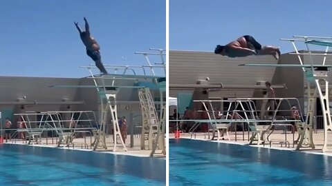Dude shows off epic high dives during regional competition