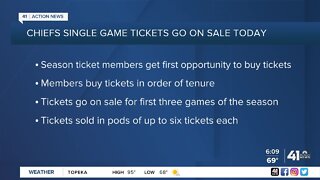 Chiefs single-game tickets go on sale Monday