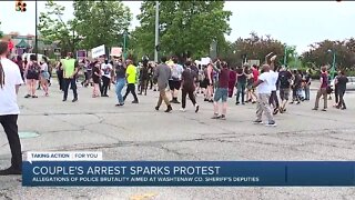 Couple's arrest sparks protest