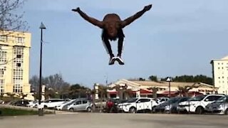 Gymnast's impressive street flip compilation