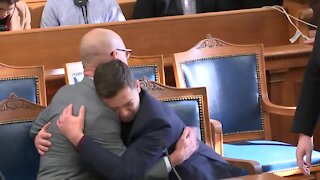 Kyle Rittenhouse collapses in court after learning he's a free man