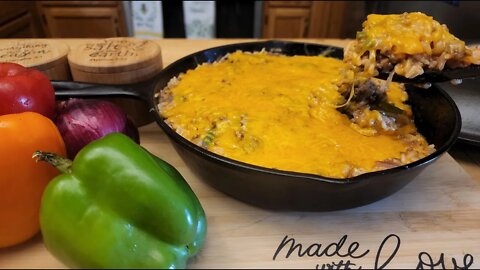 UN Stuffed Peppers Skillet Casserole–Cheap 1 Pot Meal in 30 Minutes–Hard Times–The Hillbilly Kitchen