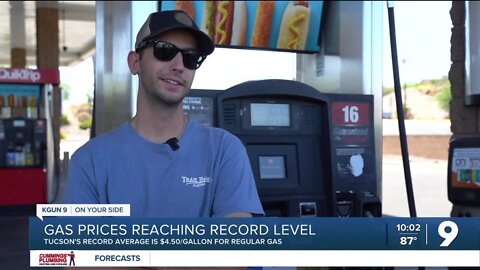 Gas prices near record level in Tucson