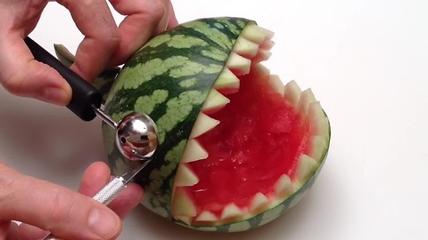 How to make a watermelon piranha bowl