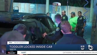 Police break vehicle window after toddler locked inside
