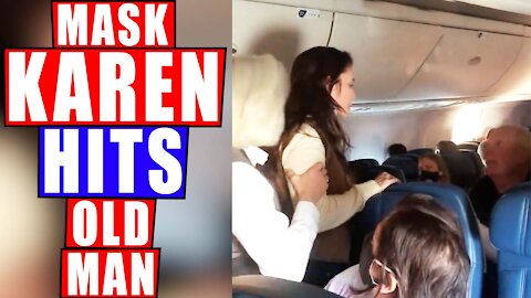 Mask Karen Hits and Spits on Old Man Who Had Mask Down to Eat on a Delta Flight – Sit Down Karen