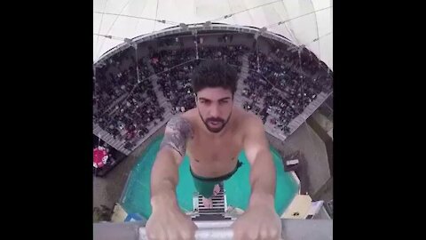 World record- jumping from the highest diving board