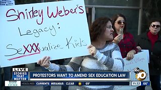 Protesters want to change sex ed law