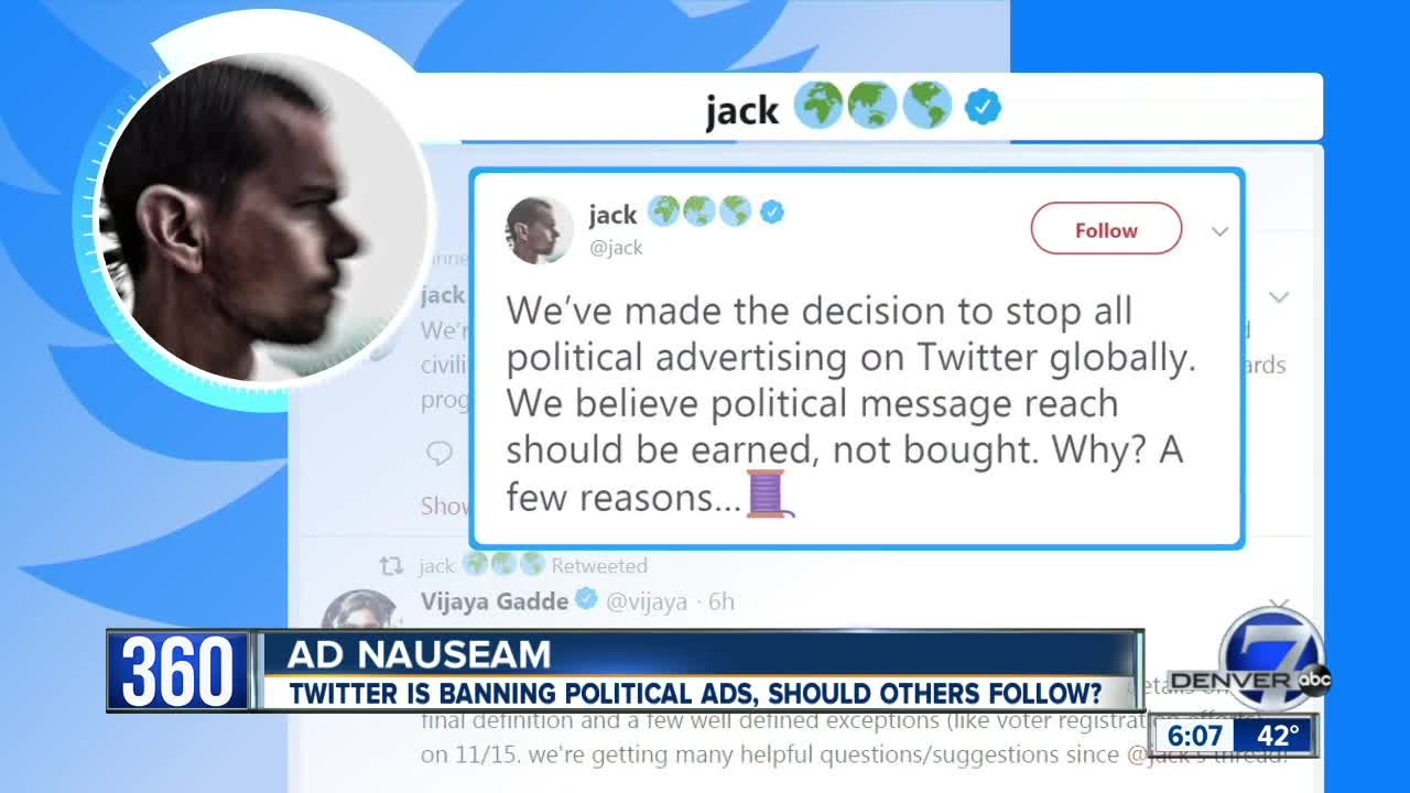 Twitter bans political ads as Facebook doubles down on keeping them