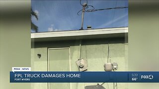 Couple says Florida Power & Light truck damaged their property