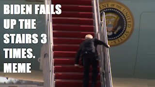 Joe Biden Falls Up The Stairs 3 Times - Meme