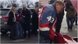 Grandson surprises grandfather with restored car on his 81st birthday