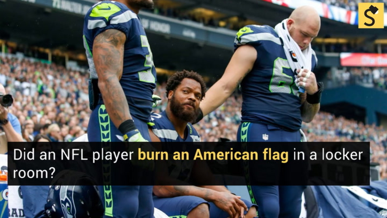 Seattle Seahawks: Image of Bennett Burning U.S. Flag Is Fake