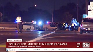 Fiery crash kills 4, leaves 9 others hurt in Phoenix