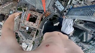 FROM PARIS ABOVE! TEEN DANGLES FROM CRANE ONE-HANDED – 650 FEET ABOVE FRENCH CAPITAL