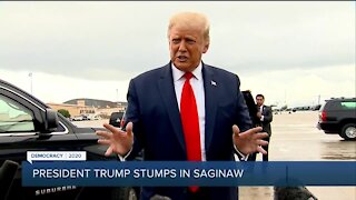 President Donald Trump making campaign stop in Michigan today