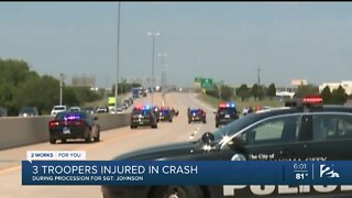 Three Troopers injured in crash during procession