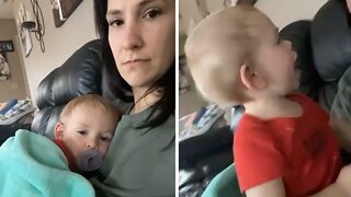 Baby has sweetest reaction when dad arrives home