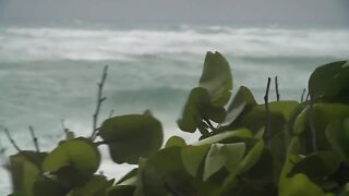 Early Sunday morning at Jupiter Beach as Tropical Storm Isaias passes by