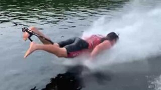 Guy does push-ups on water!
