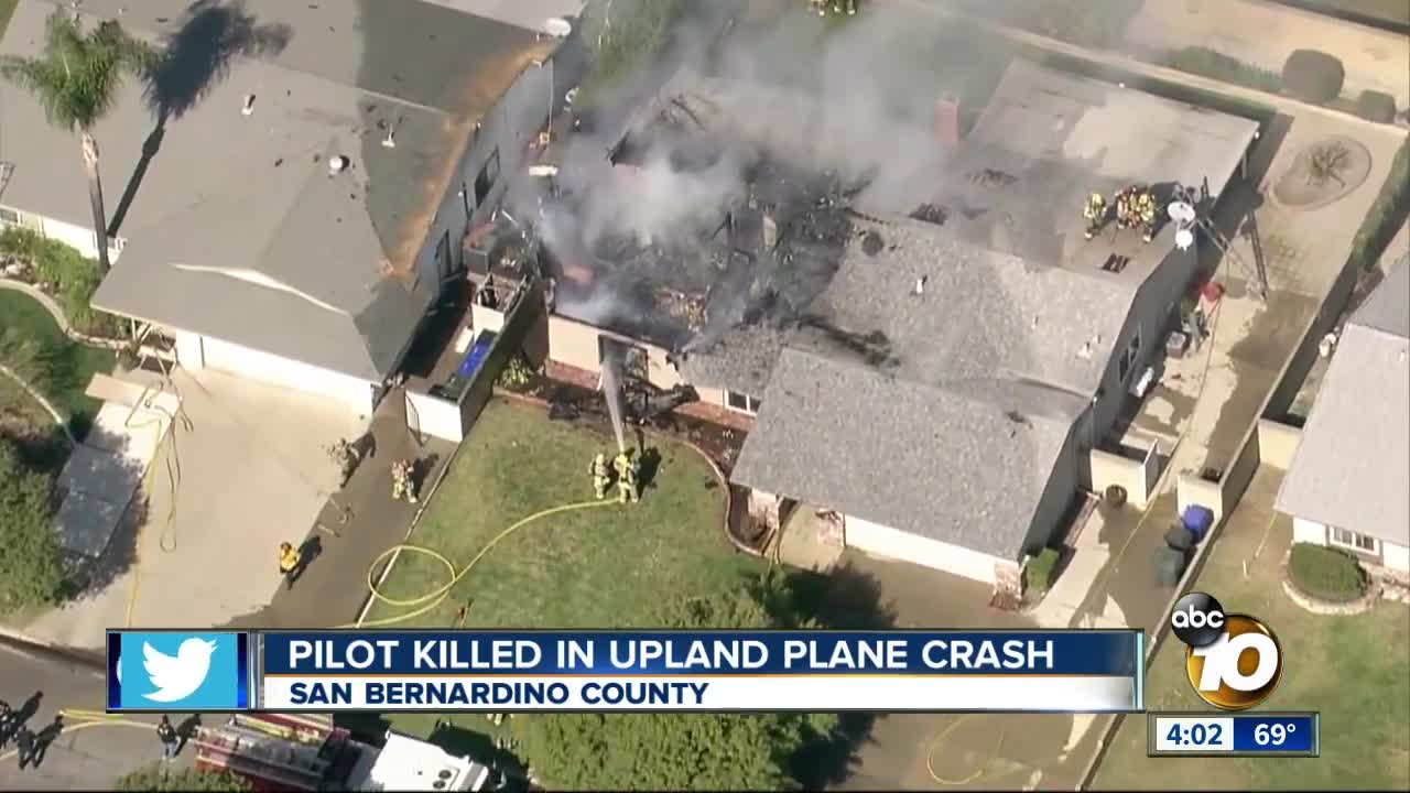 Plane crashes into Upland home