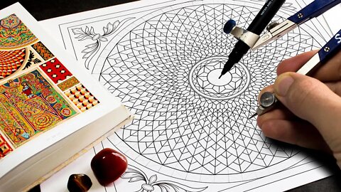 At the desk drawing patterns from the dark ages ★ ASMR Version