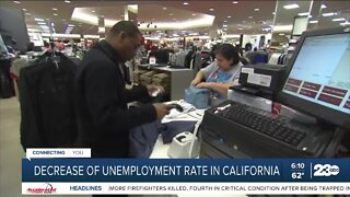 Decrease of unemployment rate in California