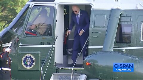 Biden Comes DANGEROUSLY Close To Being KO'd By His Own Helicopter (VIDEO)